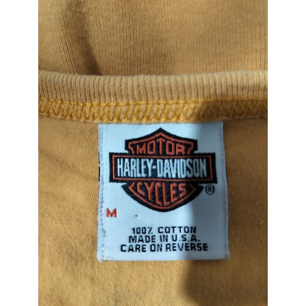 6021)Y2K Harley Davidson Orange Crop Camisole Cotton Tank Top Medium - Picture 4 of 8
